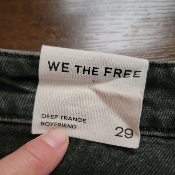 Free People Deep Trance Boyfriend Jeans Womens 29 Casual Black Boho Indie Grunge - Picture 5 of 9